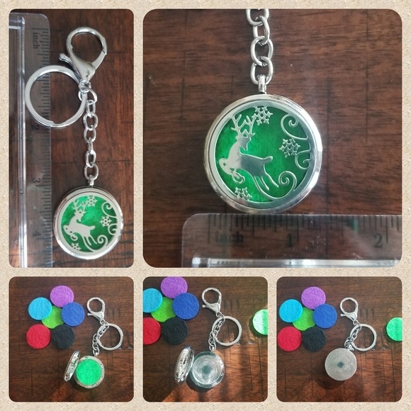 Reindeer Essential Oil Locket Purse Charm - Picture 2 of 2